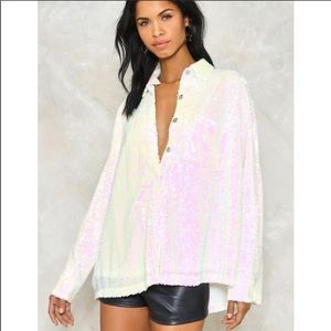 Sequin oversized top